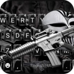 gun skull mask keyboard theme android application logo